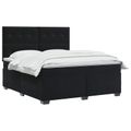 vidaXL Posteľ boxspring s matracom Čierna 180 x 200 cm Zamat