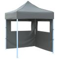 vidaXL Profesionálny skladací párty stan+2 steny 2x2 m, oceľ, antracit