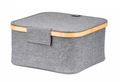 Úložný box G21 30 x 30 x 15 cm, bambusový s vekom, sivý