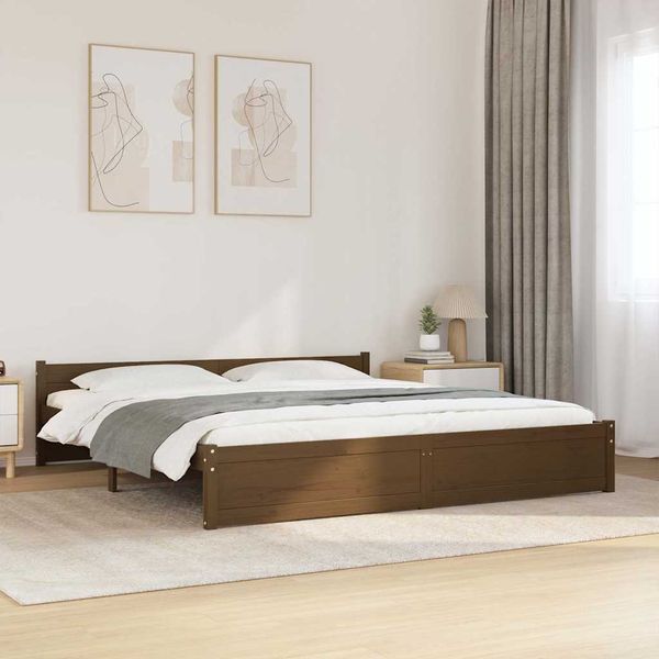 vidaXL Posteľný rám medovohnedý masívne drevo 200x200 cm