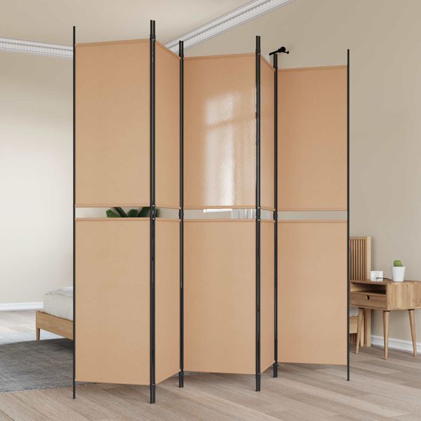 vidaXL 5-panelový paraván Béžová 250 x 220 cm Látka