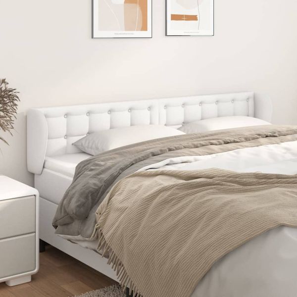 vidaXL Čelo postele so záhybmi biely 183x23x78/88 cm umelá koža