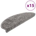 vidaXL Schodové rohože 15 ks 65x21x4 cm sivé, polkruhové, veľké