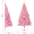 vidaXL Umelý vianočný polovičný stromček s podstavcom ružový 210cm PVC