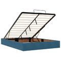 vidaXL Ottoman posteľ s matracom a LED Tmavo modrá 160 x 200 cm Zamat