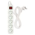 Predlžovací kábel 3 m / 5 zásuviek / s vypínačom / biely / PVC / 1,5 mm2