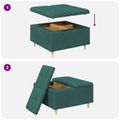 vidaXL Ottoman s Úložným Priestorom Tmavozelená 80 x 80 x 45 cm látka