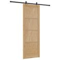 vidaXL Posuvné dvere Prírodná a čierna 83 x 232 cm Borovicový masív