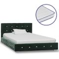 vidaXL Posteľ s matracom z pamäťovej peny zelená 90x200 cm zamatová