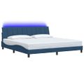 vidaXL Rám postele bez matraca Hanko modrá 200x200 cm látka