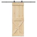 vidaXL Posuvné dvere NARVIK Prírodná a čierna 80 x 210 cm (213,5 cm)