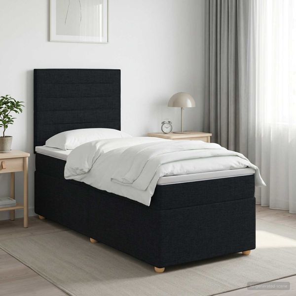 vidaXL Posteľ boxspring s matracom Čierna 80 x 200 cm Látka