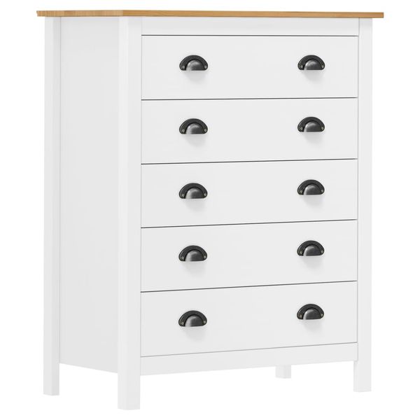 vidaXL Komoda Hill s 5 zásuvkami 79x40x96,5 cm, borovicový masív