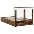 vidaXL Úložná posteľ Dymová dub 135 x 190 cm Kompozitné drevo