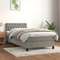 vidaXL Posteľný rám boxsping s matracom bledosivý 90x190 cm zamat