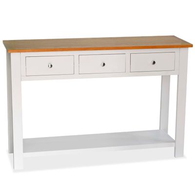 vidaXL Konzolový stolík 118x35x77 cm, dubový masív