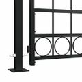 vidaXL Plotová brána ASSEN s klenutým vrchom a 2 stĺpikmi 105x170 cm čierna