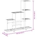 vidaXL Stojan na kvety s kolieskami 94,5x25x92,5 cm biely kovový