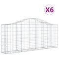 vidaXL Oblúkové gabionové koše 6 ks 200x30x80/100cm pozinkované železo