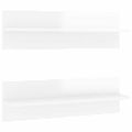 vidaXL Nástenné police 2 ks lesklé biele 60x11,5x18 cm drevotrieska