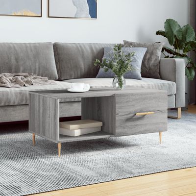 vidaXL Konferenčný stolík sivý sonoma 90x50x40cm kompozitné drevo