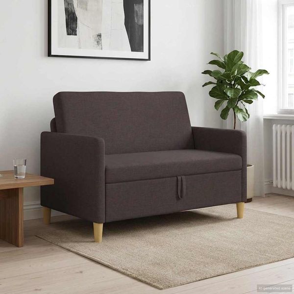 vidaXL Sofa s úložným priestorom Tmavohnedá 122 x 78 x 87 cm Polyester