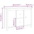 vidaXL Komoda biela 100x35x74 cm borovicový masív