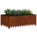 vidaXL Obrubník trávnika 4 ks 100 x 60 x 35 cm Oceľ Hrdzavý