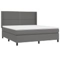 vidaXL Boxspring posteľ s matracom sivá 160x200 cm umelá koža