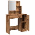 vidaXL toaletný stolík so zrkadlom Old Wood 86,5x35x136 cm
