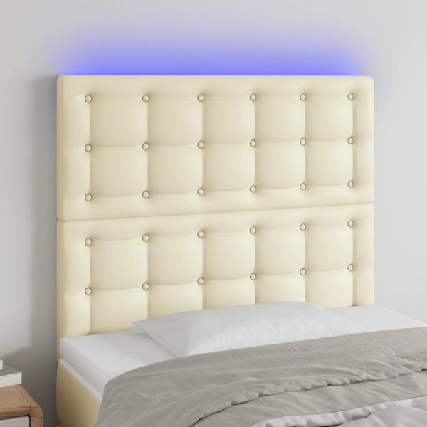 vidaXL Čelo postele krémové 90x5x118/128 cm umelá koža
