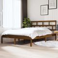 vidaXL Posteľný rám medový 135x190 cm dvojlôžko masívne drevo