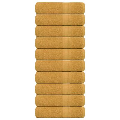 vidaXL Sprchové osušky FROGN 10 ks zlaté 70x140 cm 360 g/m²