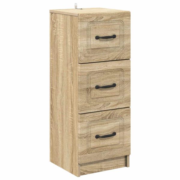 vidaXL Zásuvkový kabinet Dub sonoma 33 x 34,5 x 87 cm Kompozitné drevo