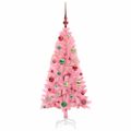 vidaXL Vianočný stromček Ružová 120 cm PVC