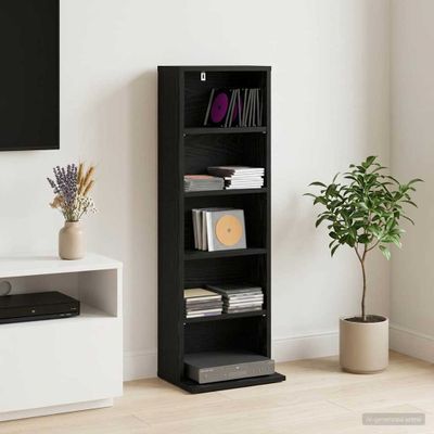 vidaXL CD Skrinka Čierny dub 33 x 23,5 x 97,5 cm Kompozitné drevo