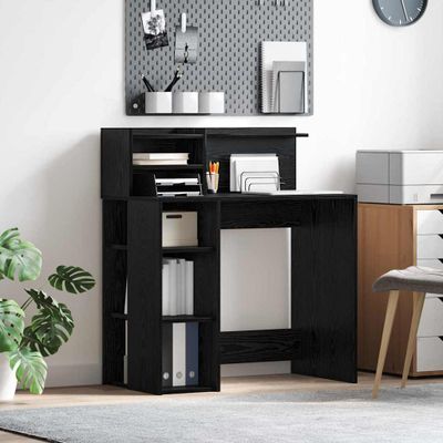 vidaXL Stôl s poličkou Čierny dub 90 x 48 x 101,5 cm Kompozitné drevo