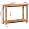 vidaXL Konzolový stolík 100x35x75 cm masívne mangovníkové drevo