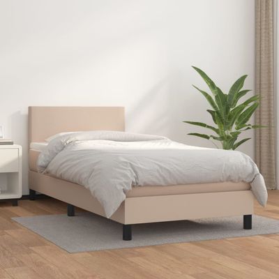 vidaXL Boxspring posteľ s matracom kapučínová 80x200 cm umelá koža
