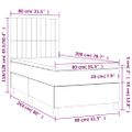 vidaXL Posteľ boxsping s matracom a LED tmavosivá 80x200 cm zamat