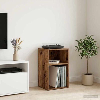 vidaXL Skrinka na gramofónové platne Staré drevo 38 x 33 x 61 cm