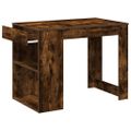 vidaXL Stolík so zásuvkou a policou tmavý dub 102x62x77,5 cm
