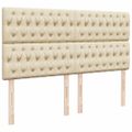vidaXL Posteľný rám boxspring s matracom krémový 180x200 cm látka