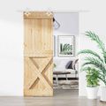 vidaXL Posuvné dvere 80 x 210 cm Masívne borovicové drevo (neupravené)