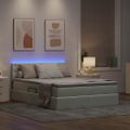 vidaXL LED úložná posteľ s matracom Svetlosivá 140 x 200 cm Zamat