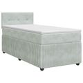 vidaXL Posteľ boxspring s matracom Svetlosivá 100 x 200 cm Zamat