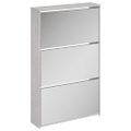 vidaXL Botník so zrkadlom 3-poschodový betónovosivý 63 x 17 x 102,5 cm