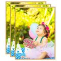 vidaXL Fotorámiky na stenu alebo stôl 3 ks zlaté 50x60 cm MDF