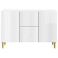 vidaXL Servírovacia skriňa Biela s vysokým leskom 89 x 34,5 x 60 cm
