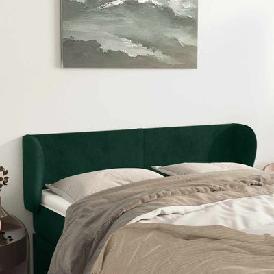 vidaXL Čelo postele so záhybmi tmavozelený 147x23x78/88 cm zamat